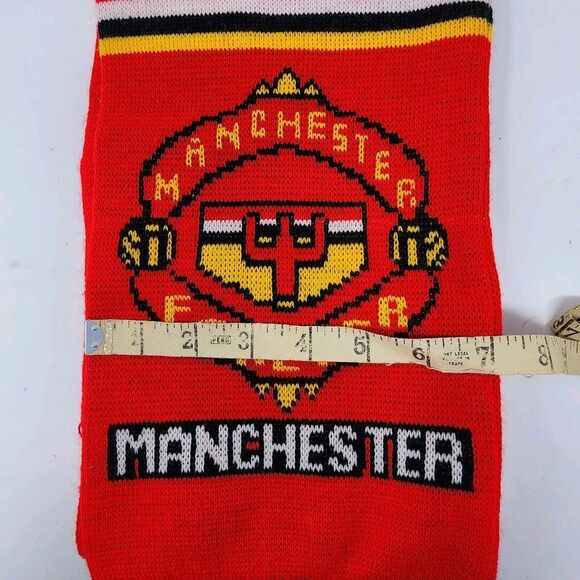 Manchester United Red Pride Of Europe Forever England Soccer Football Scarf - Picture 5 of 7